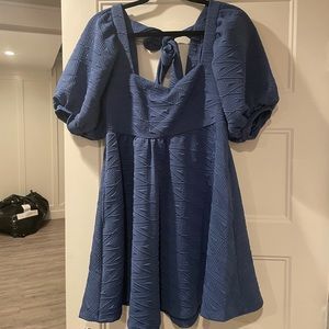 Free People Violet Mini Dress, blue, size small